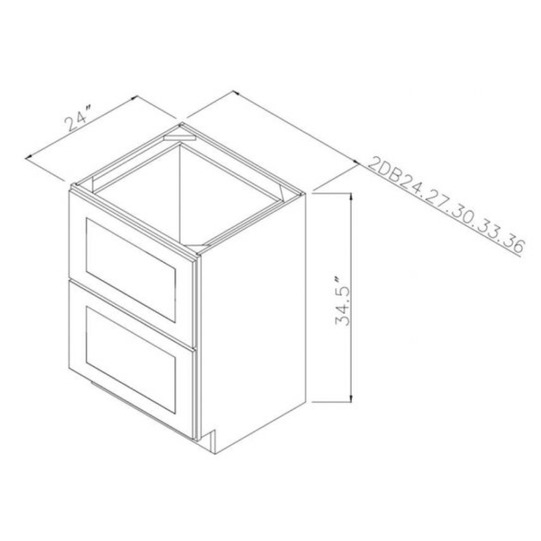 Everview Everview RTA White Shaker Drawer Base Cabinet - MBS