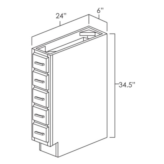 Everview Everview RTA Platinum Shaker Base Spice Drawer Cabinet